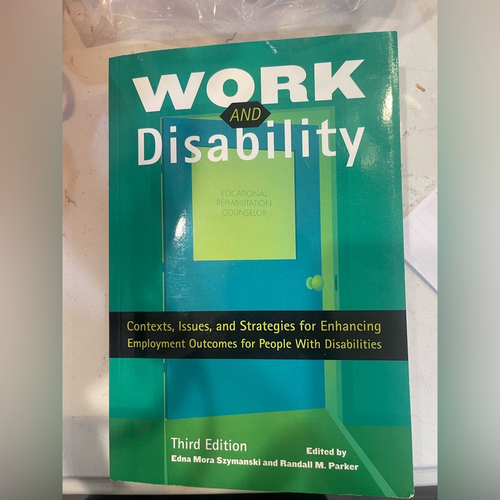 Work and Disability Book - Green Cover Isbn9781416404361